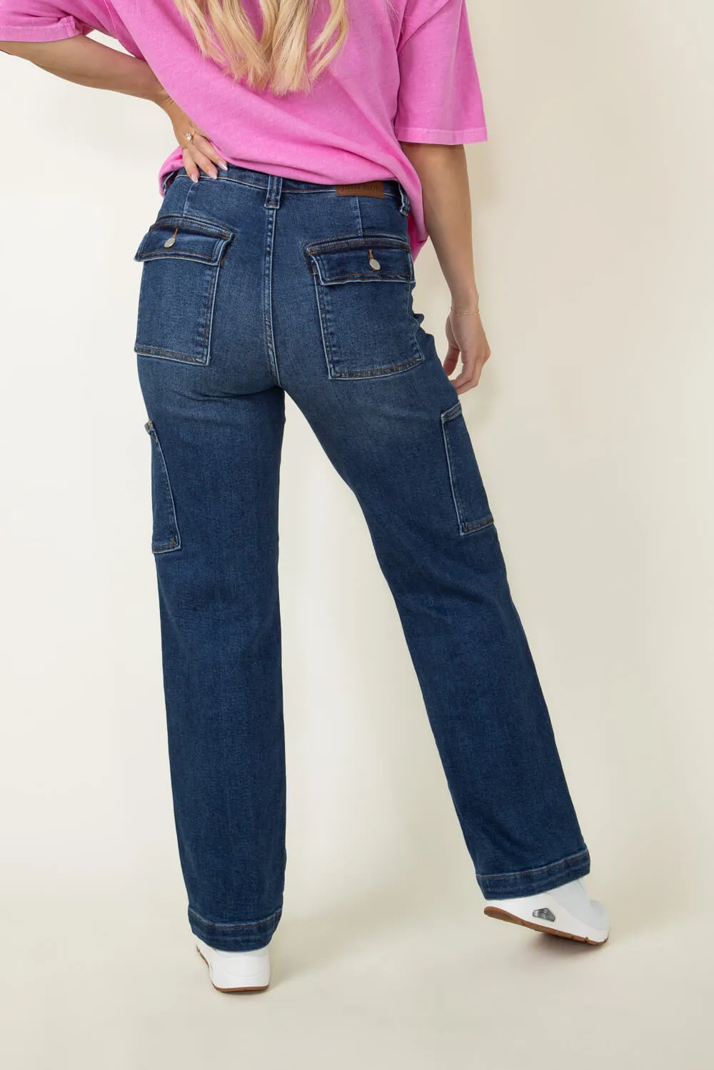 Judy Blue High Rise Wide Leg Cargo Jeans for Women | 88725-DK
