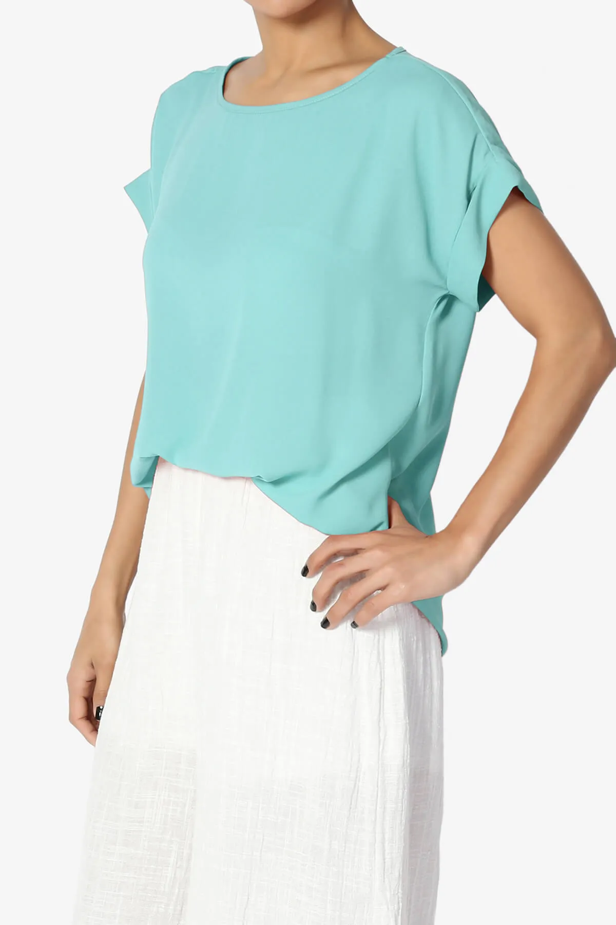 Juliette Boat Neck Chiffon Top