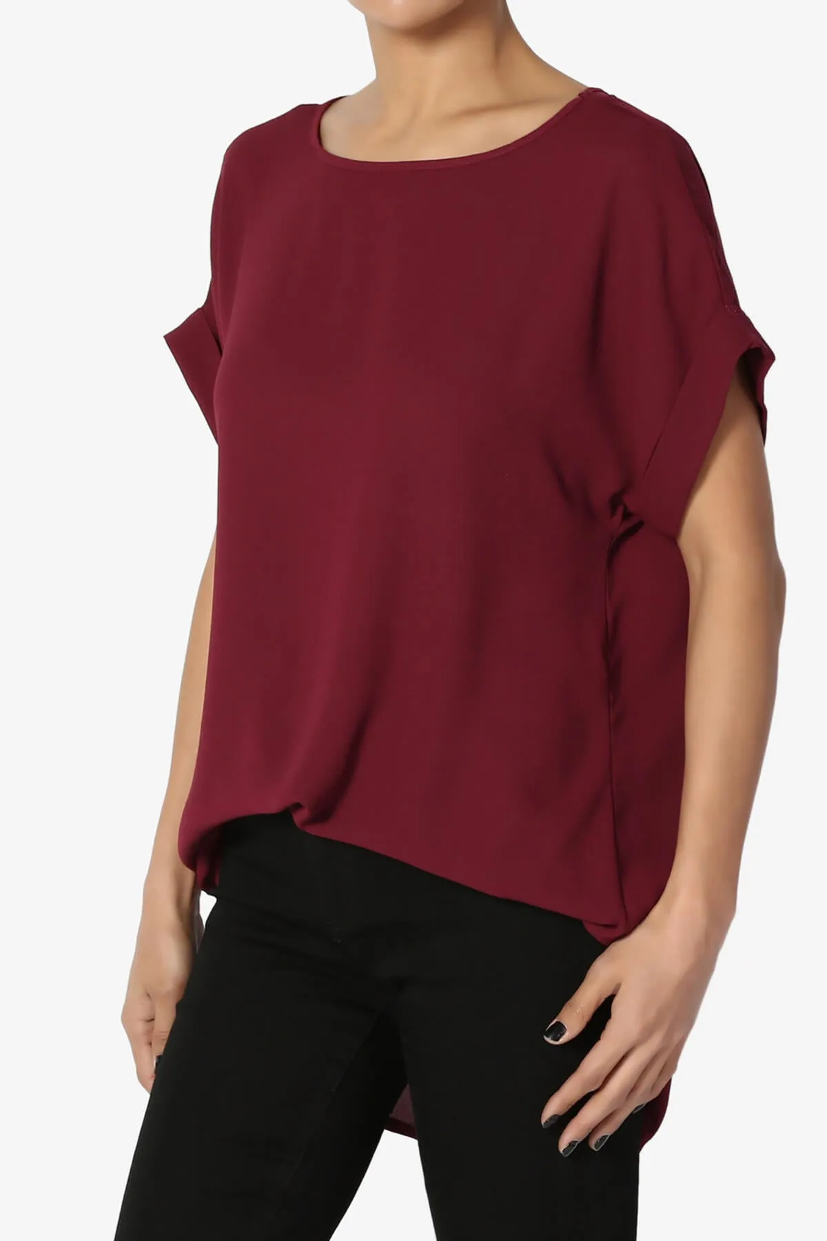 Juliette Boat Neck Chiffon Top