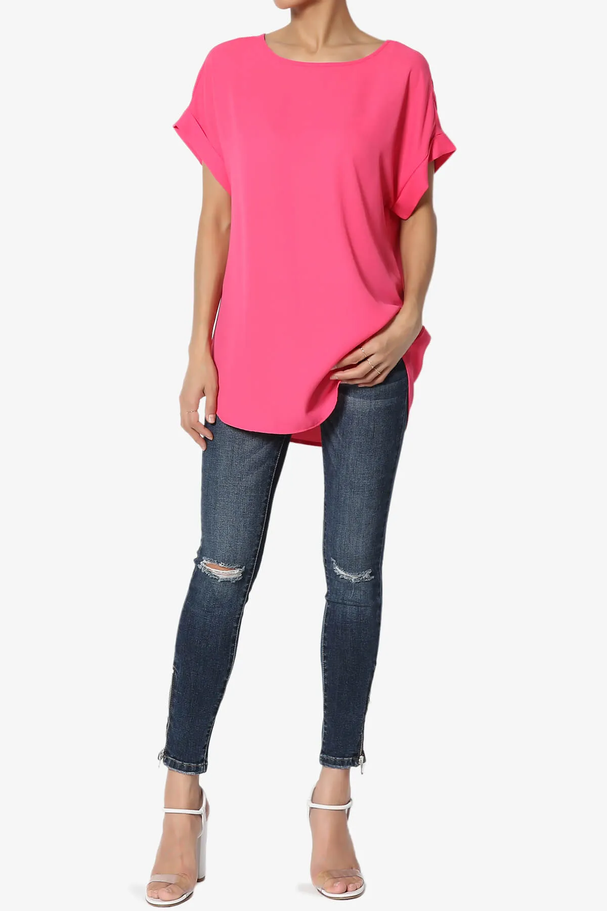 Juliette Boat Neck Chiffon Top