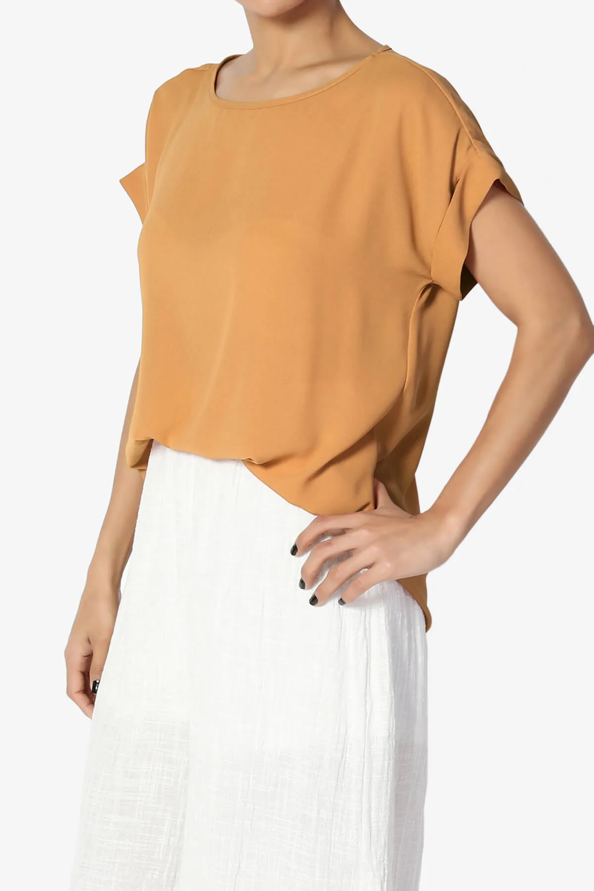 Juliette Boat Neck Chiffon Top