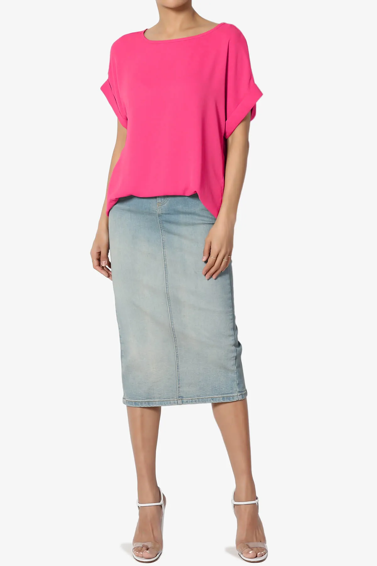Juliette Boat Neck Chiffon Top