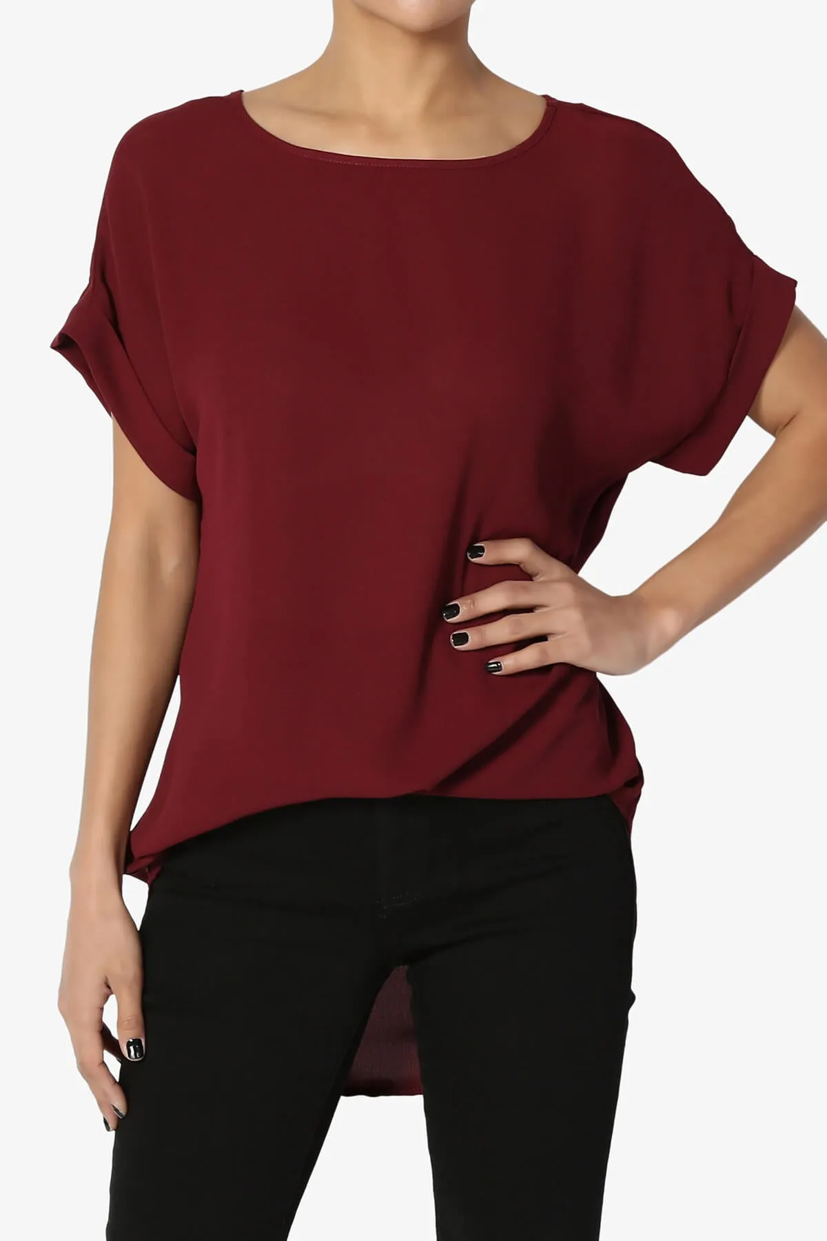 Juliette Boat Neck Chiffon Top