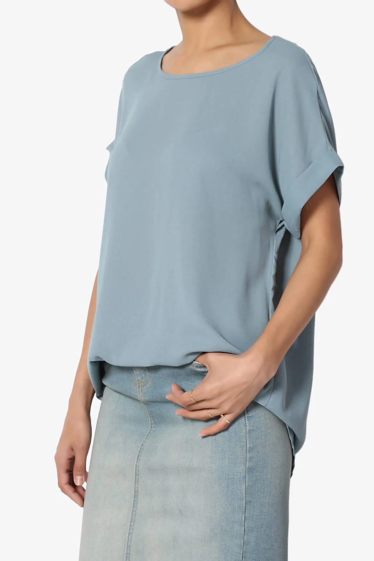 Juliette Boat Neck Chiffon Top