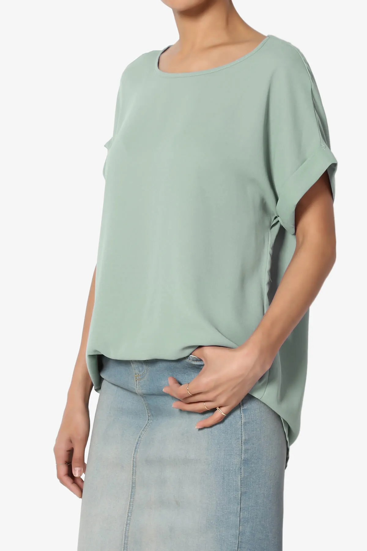 Juliette Boat Neck Chiffon Top