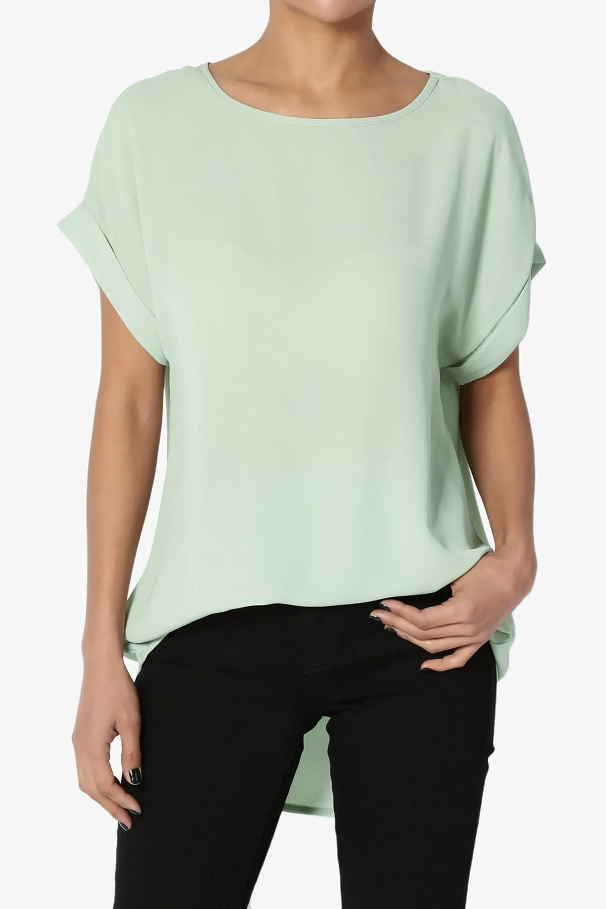Juliette Boat Neck Chiffon Top