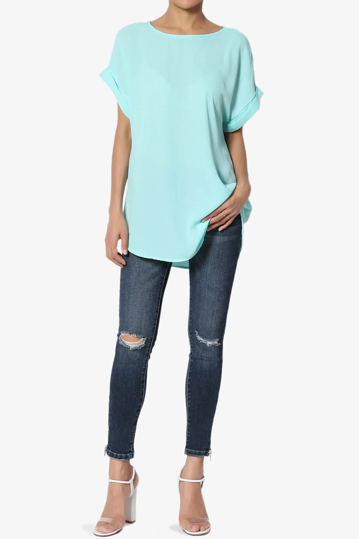Juliette Boat Neck Chiffon Top