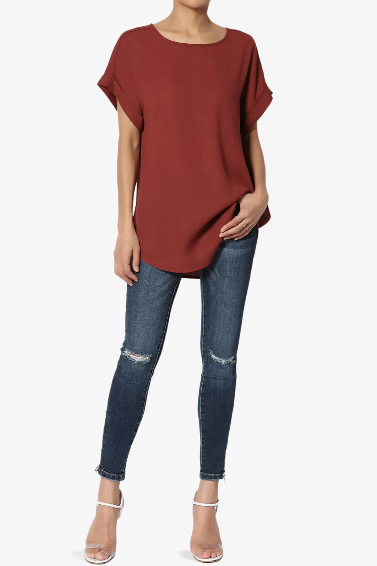 Juliette Boat Neck Chiffon Top
