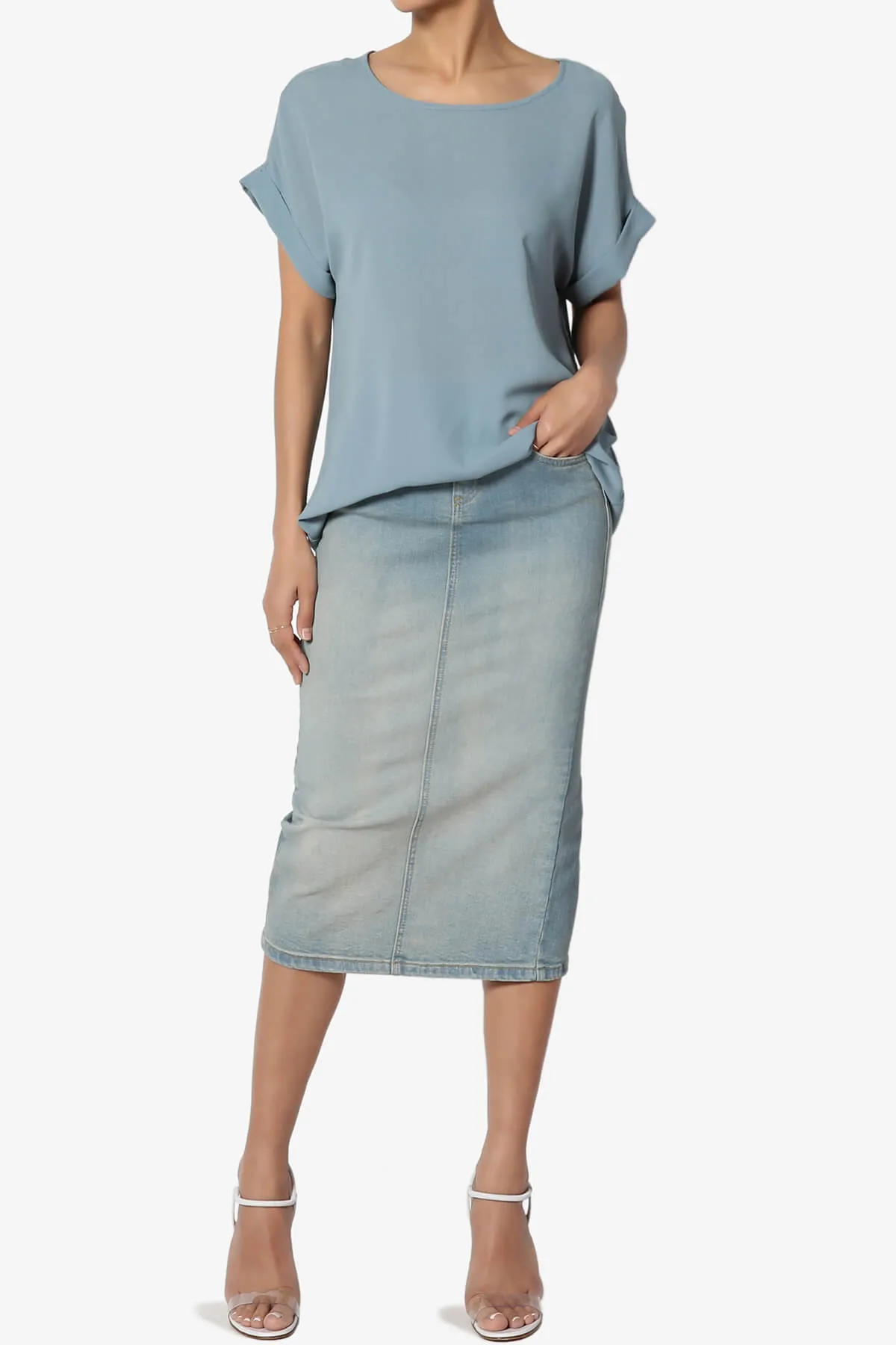 Juliette Boat Neck Chiffon Top