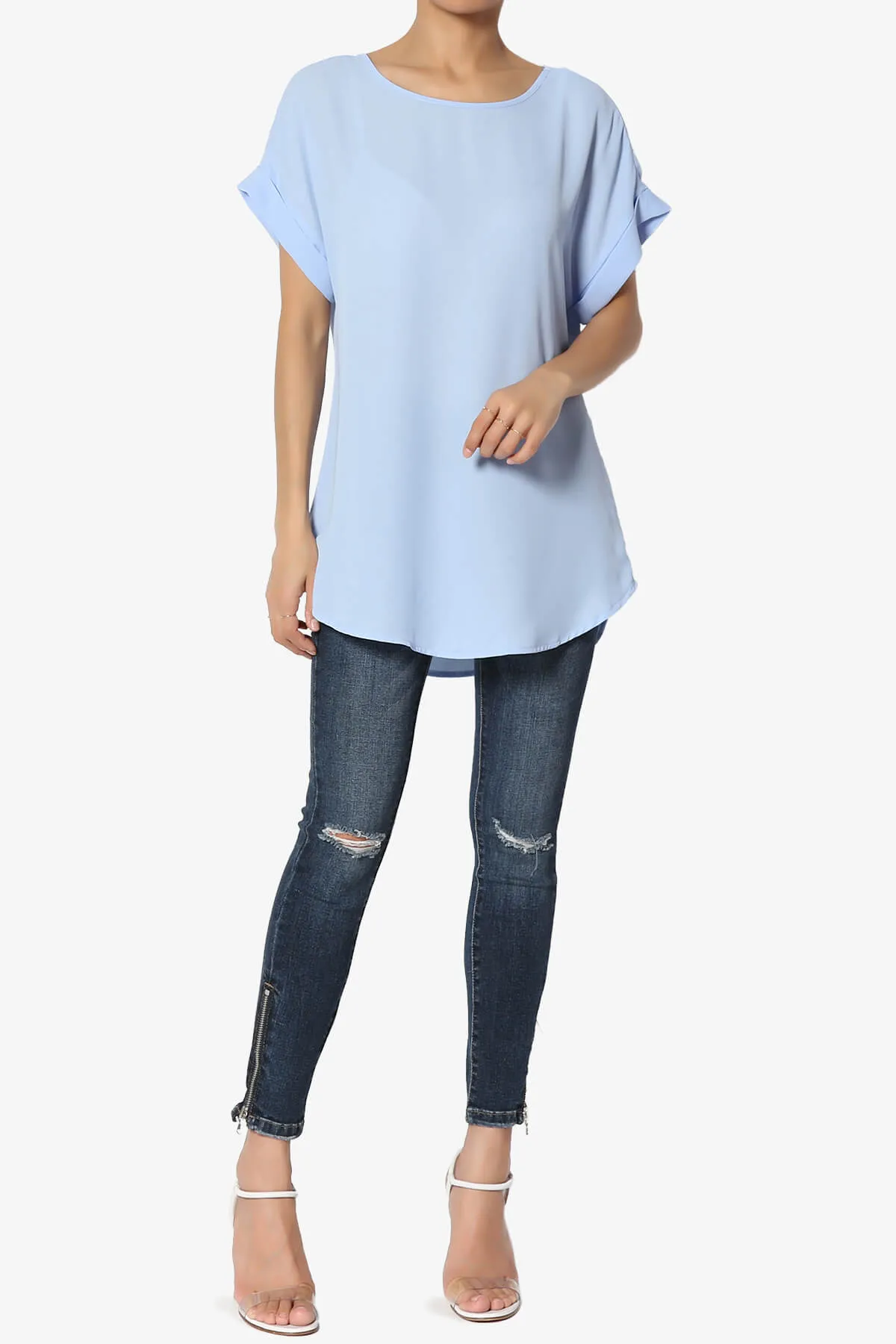 Juliette Boat Neck Chiffon Top
