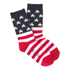 K.Bell Women's American Made Flag Crew Sock