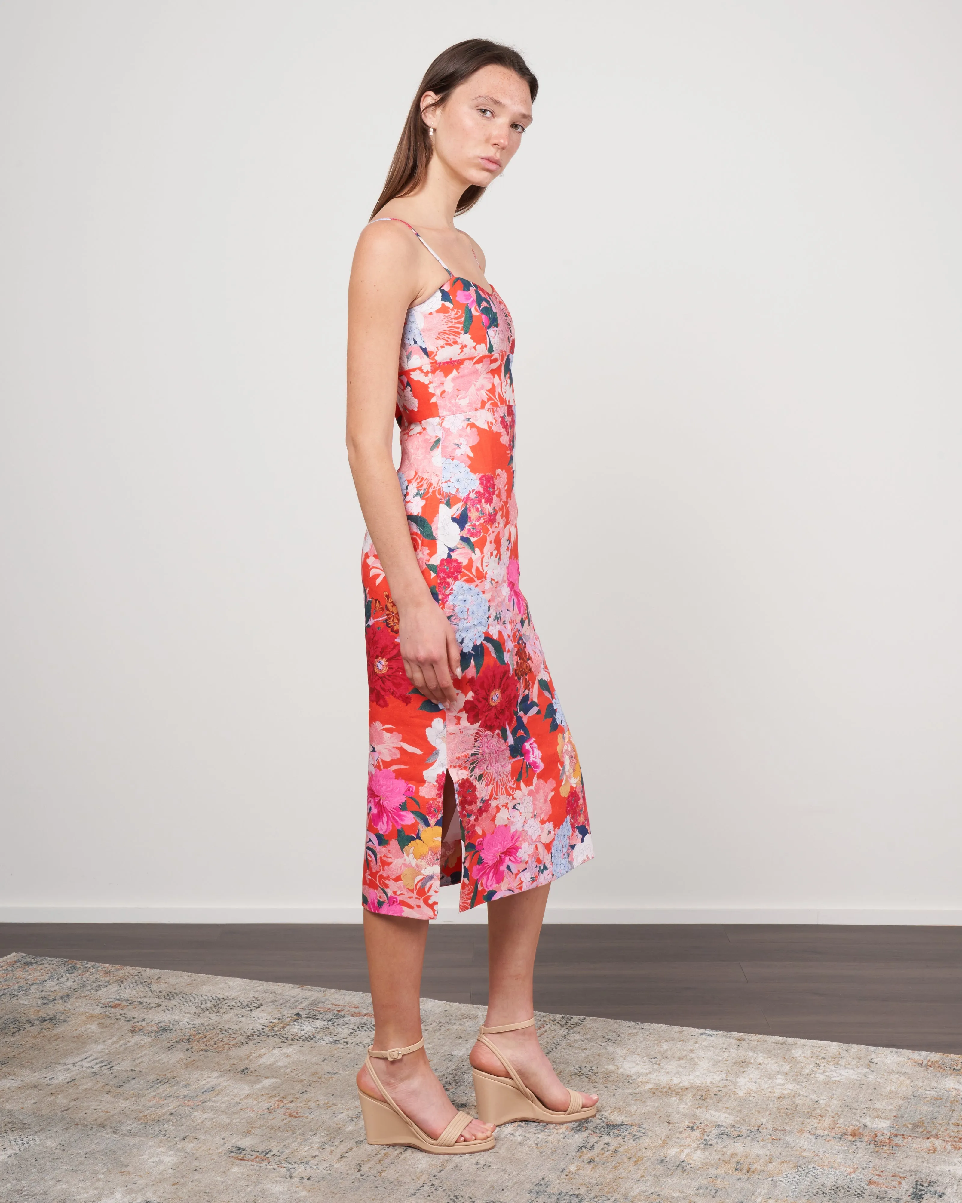 kenzie dress - japanese floral red