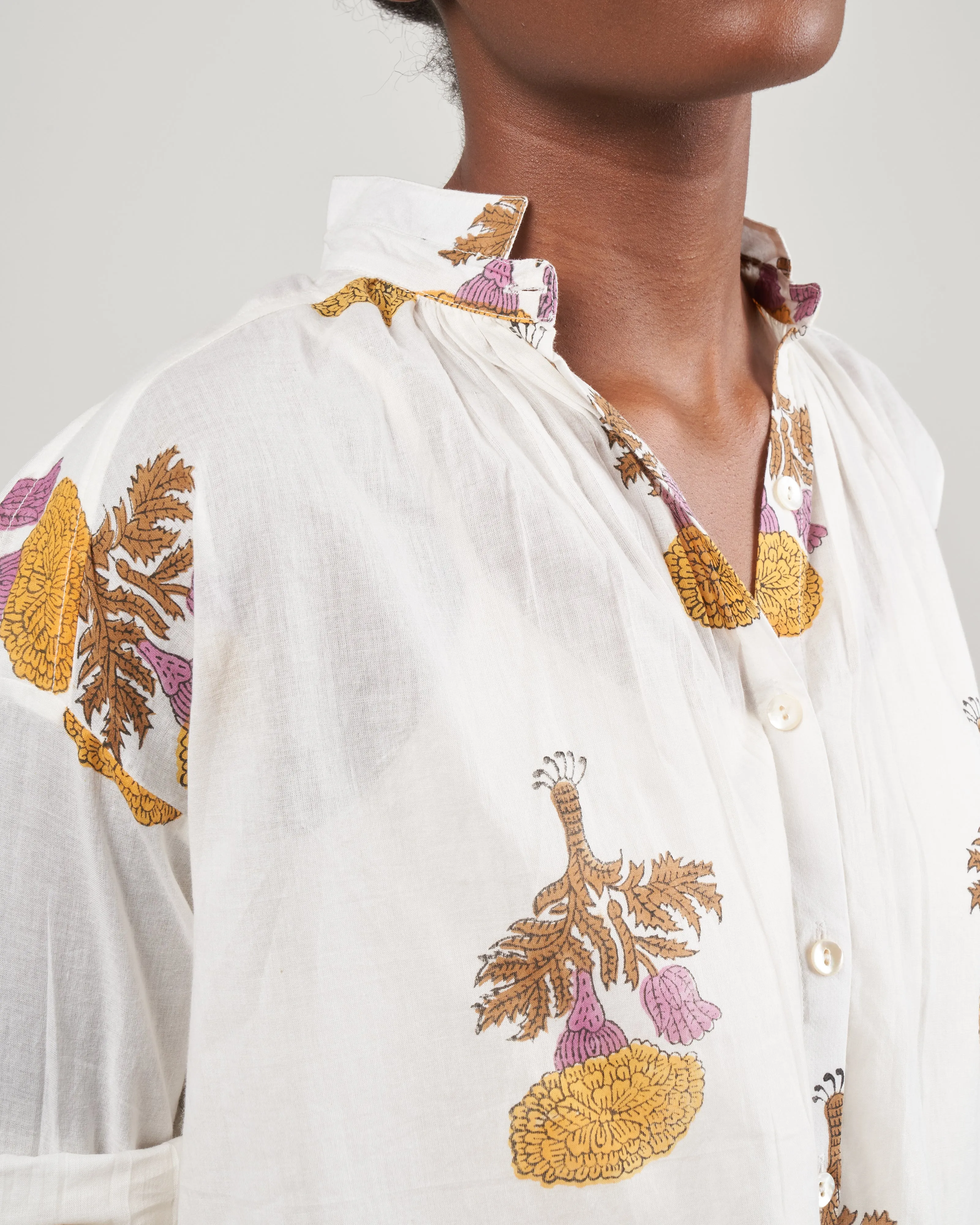 kiki goldenrod shirt - white/yellow goldenrod