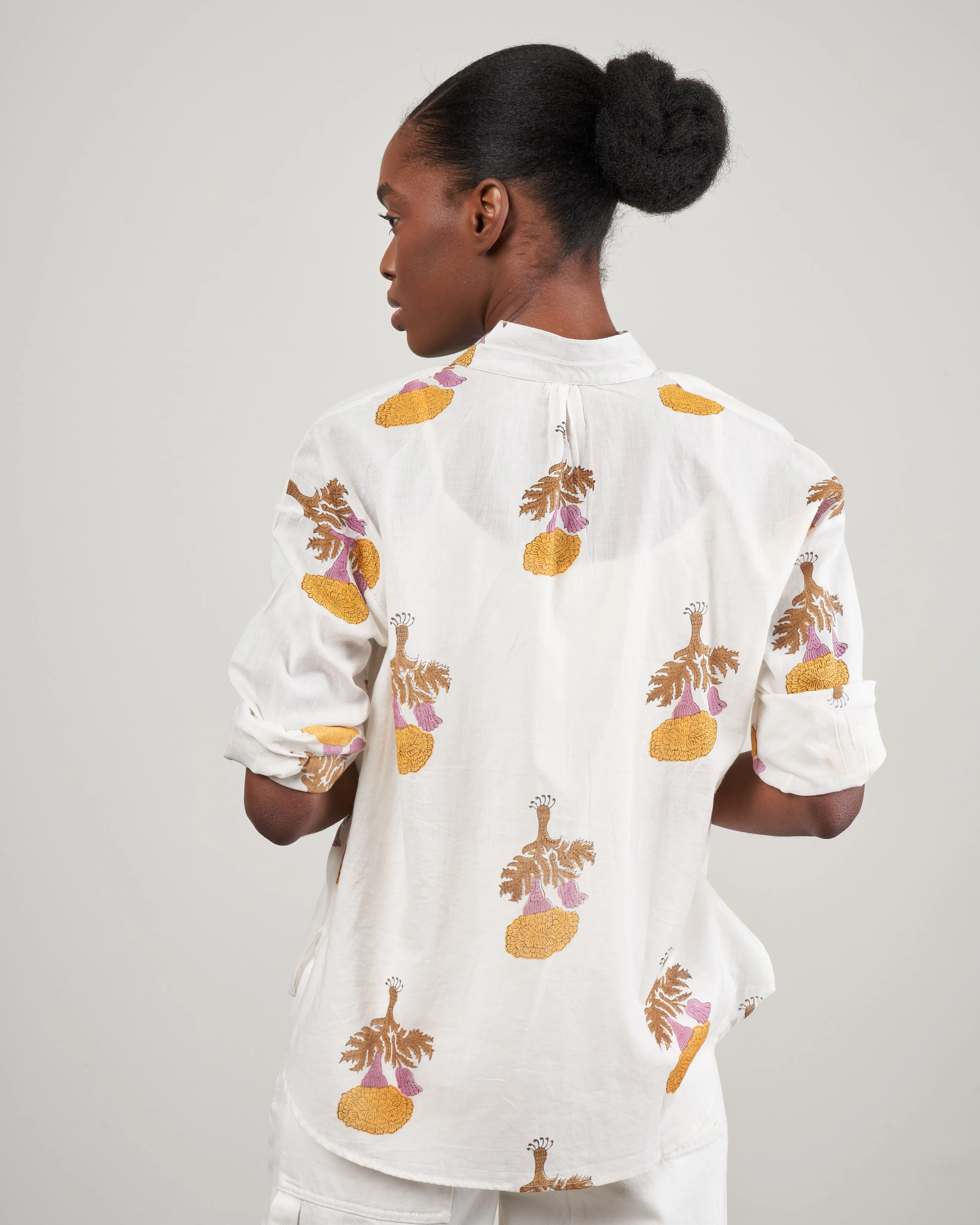 kiki goldenrod shirt - white/yellow goldenrod