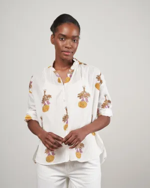 kiki goldenrod shirt - white/yellow goldenrod