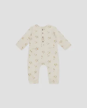 Long Sleeve Woven Jumpsuit-Trees
