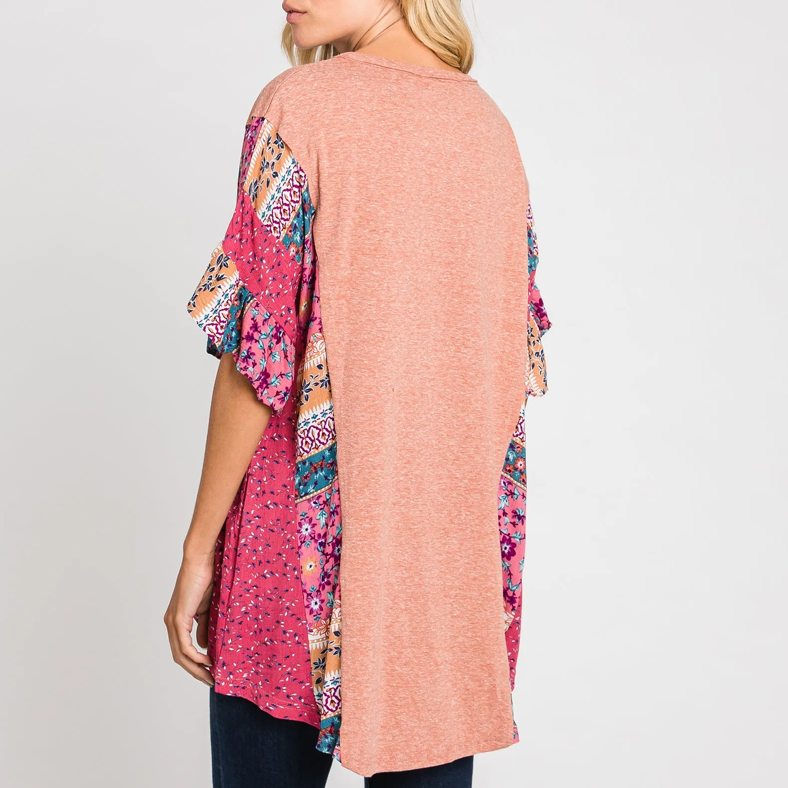 Lovely Stitch Print Tunic Top