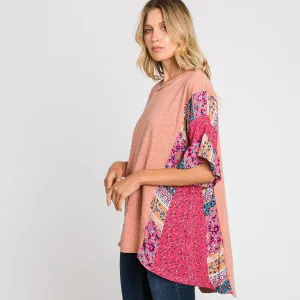 Lovely Stitch Print Tunic Top