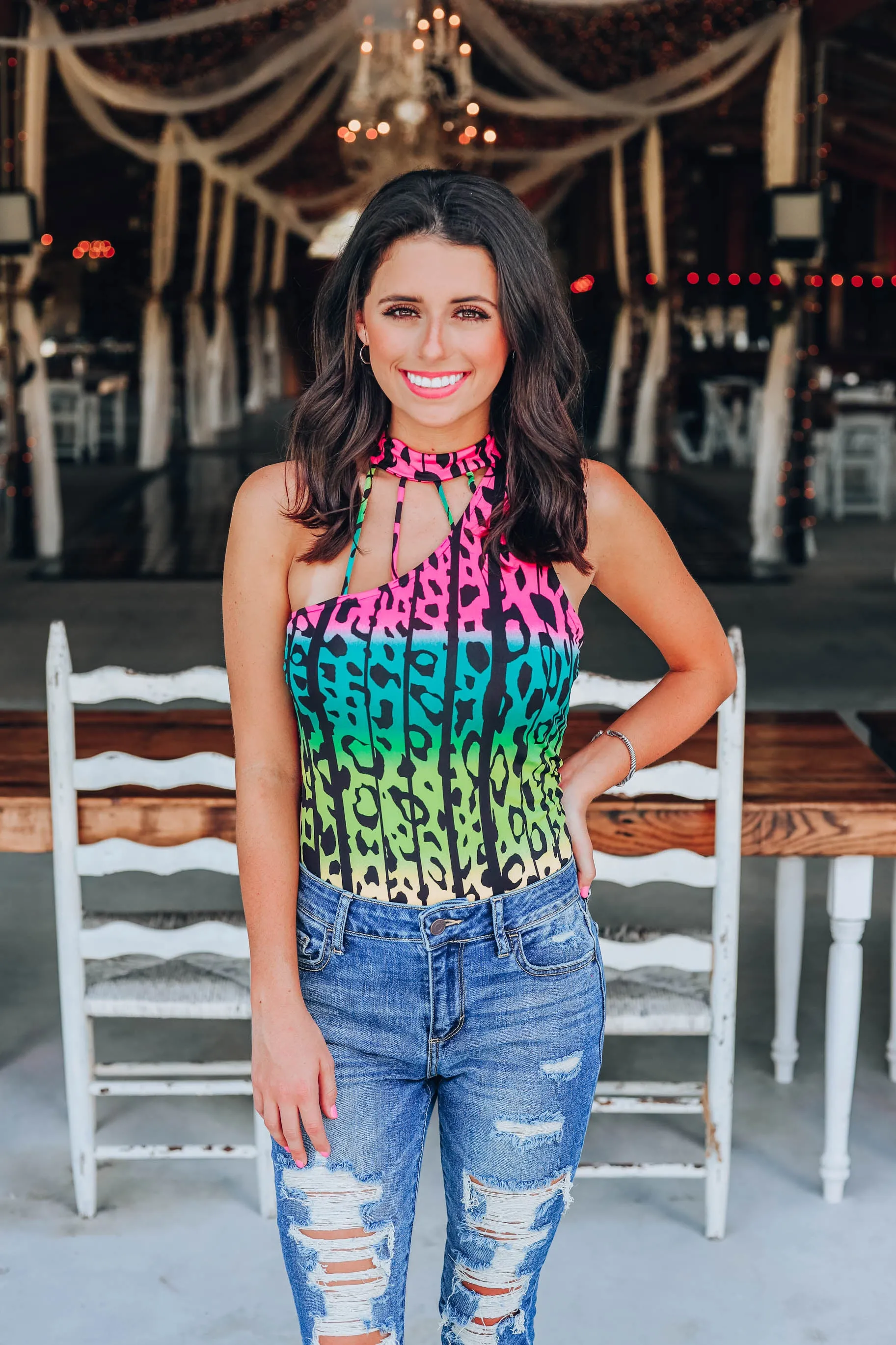 Lushes Leopard Bodysuit - Multi