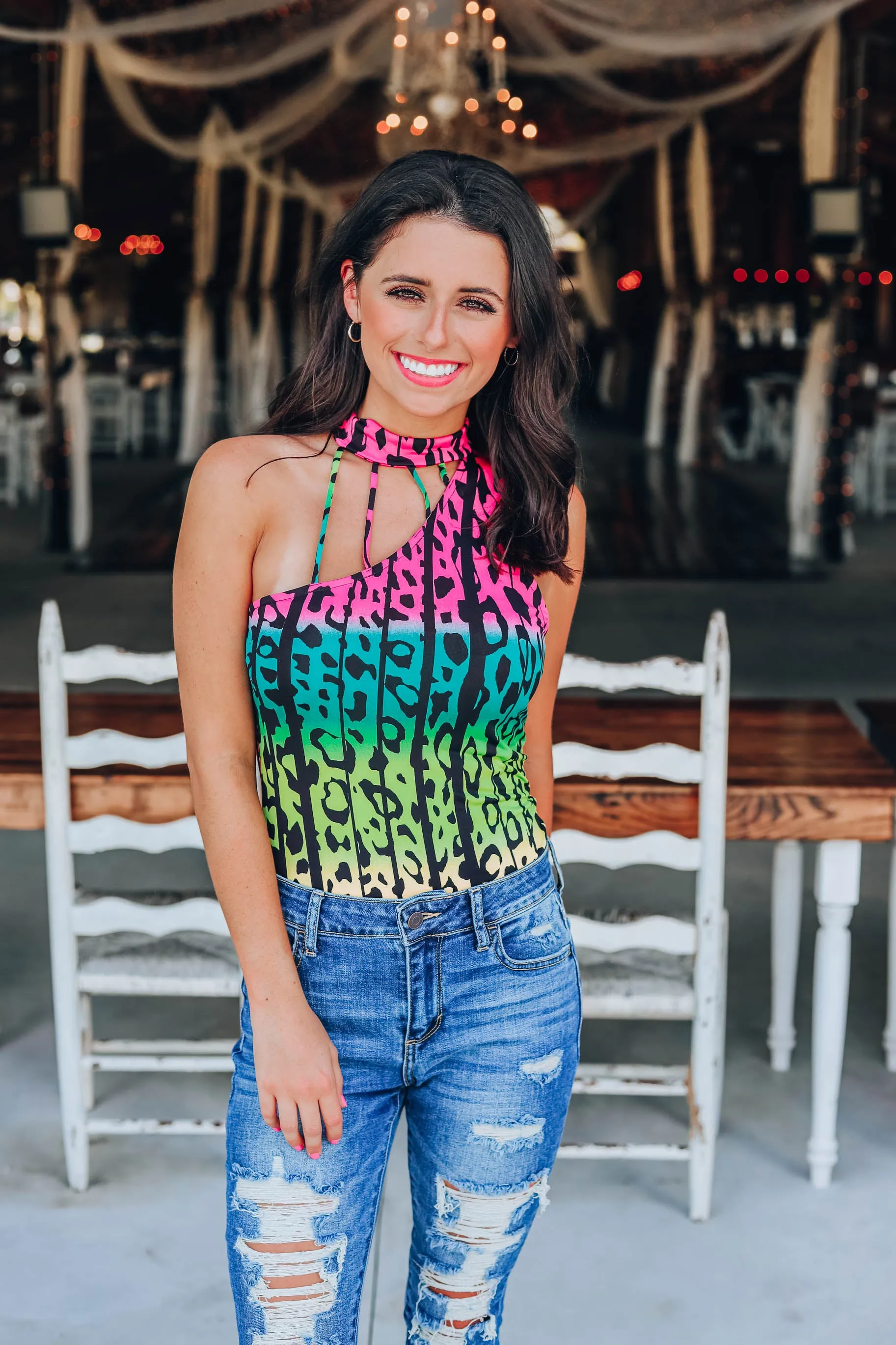 Lushes Leopard Bodysuit - Multi
