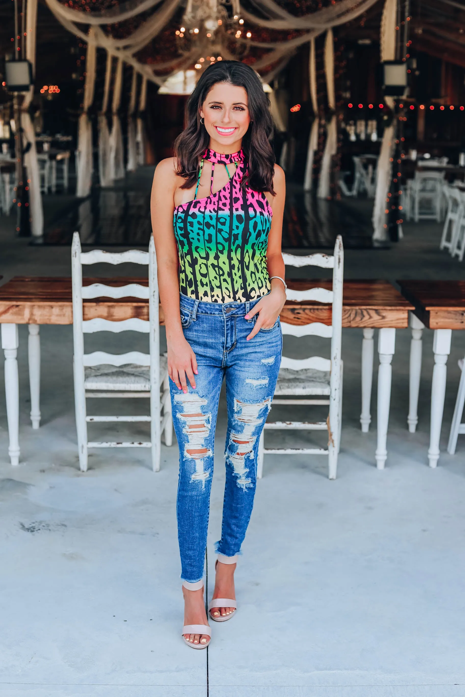 Lushes Leopard Bodysuit - Multi