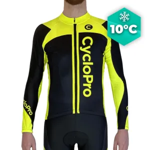MAILLOT LONG DE CYCLISME JAUNE FLUO - AUTOMNE - FLASH  - DESTOCKAGE