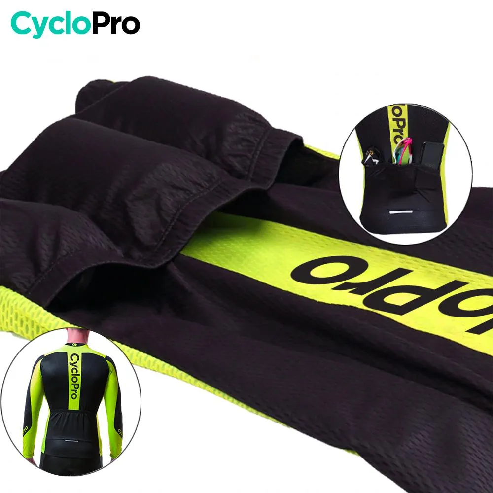 MAILLOT LONG DE CYCLISME JAUNE FLUO - AUTOMNE - FLASH  - DESTOCKAGE