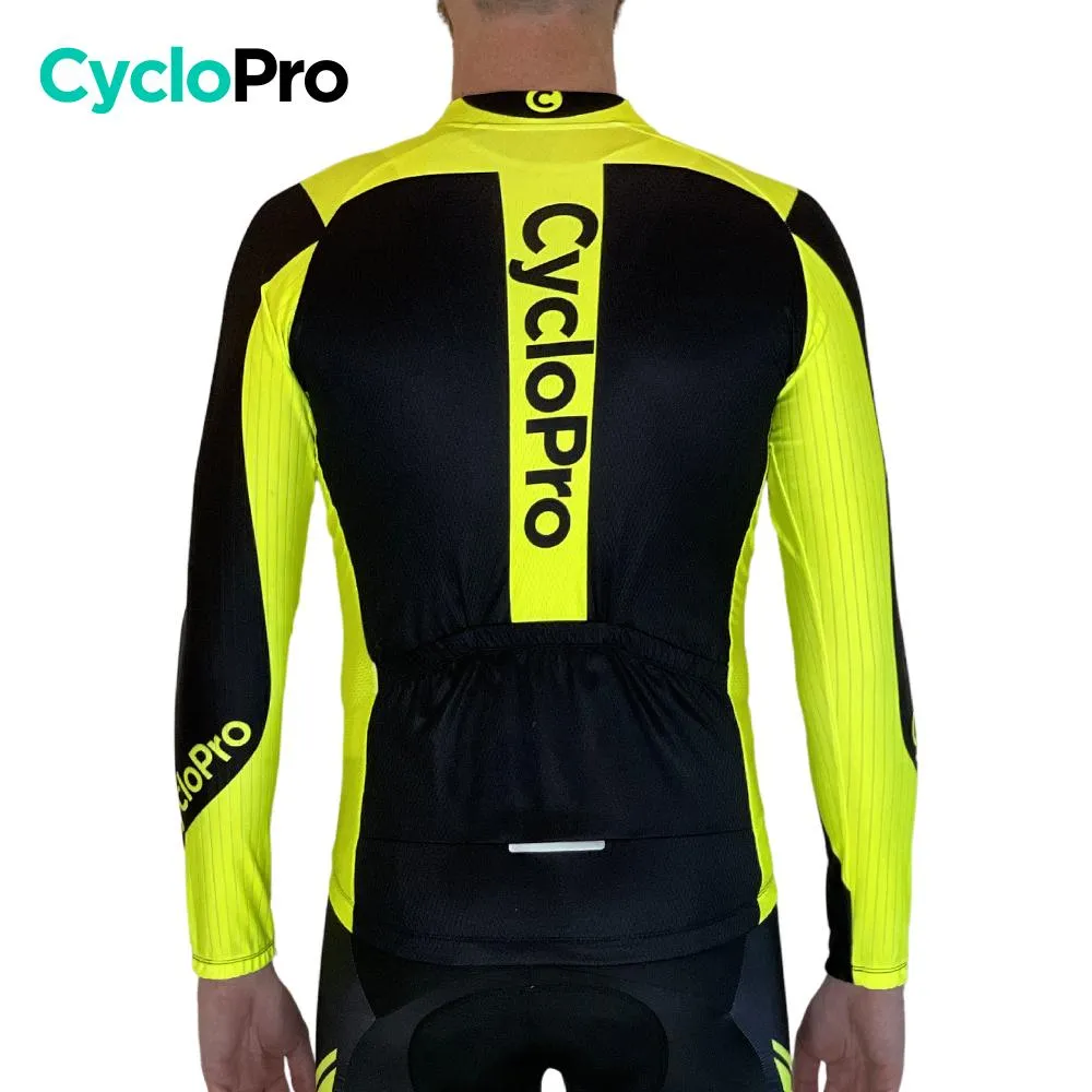 MAILLOT LONG DE CYCLISME JAUNE FLUO - AUTOMNE - FLASH  - DESTOCKAGE