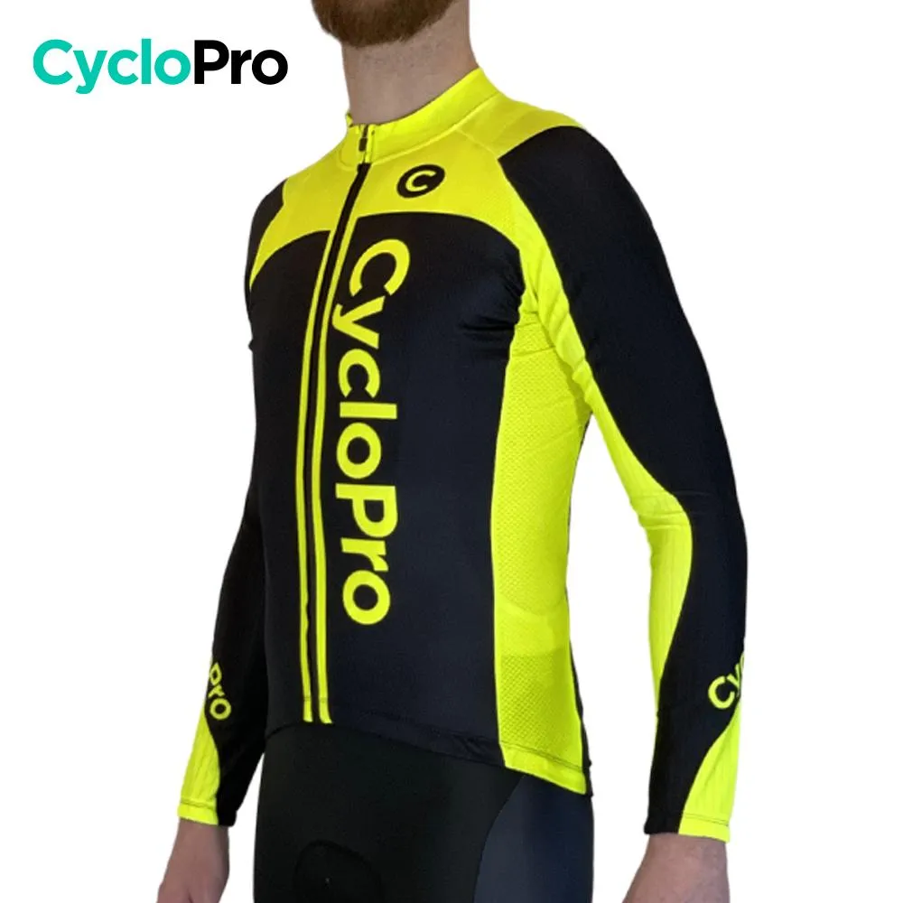 MAILLOT LONG DE CYCLISME JAUNE FLUO - AUTOMNE - FLASH  - DESTOCKAGE