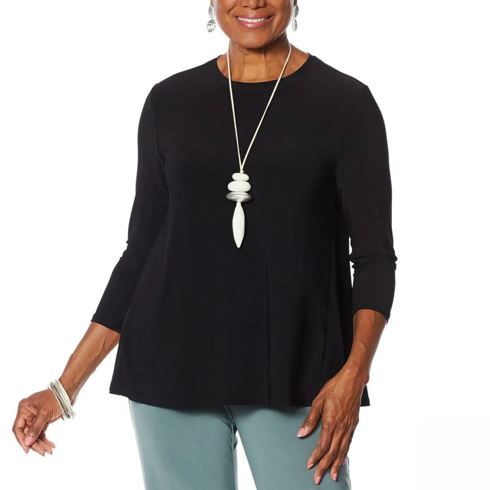 MarlaWynne Women's Flowy Butterfly Tee With 3/4 Sleeves
