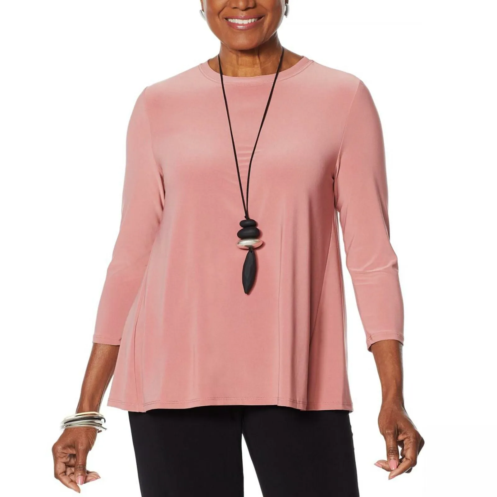 MarlaWynne Women's Flowy Butterfly Tee With 3/4 Sleeves