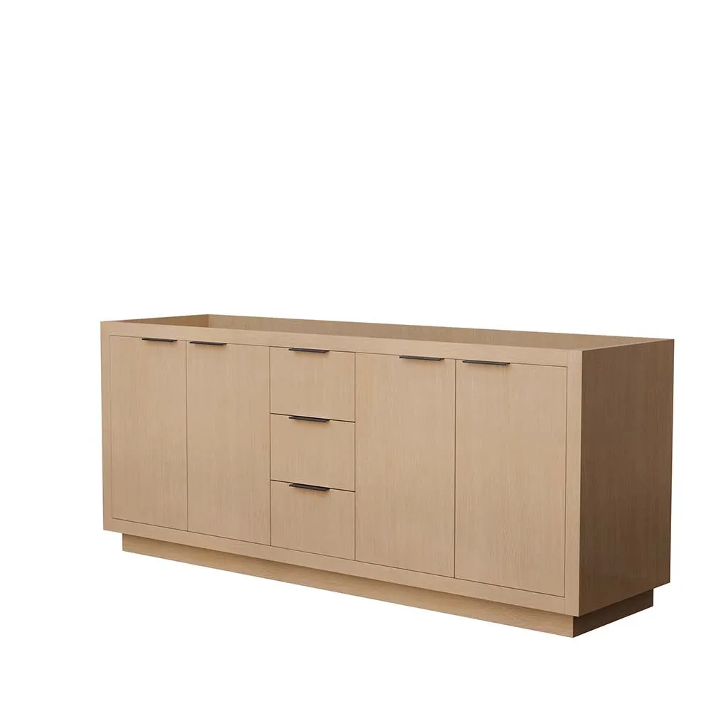 Maroni 80 Inch Double Bathroom Vanity in Light Straw