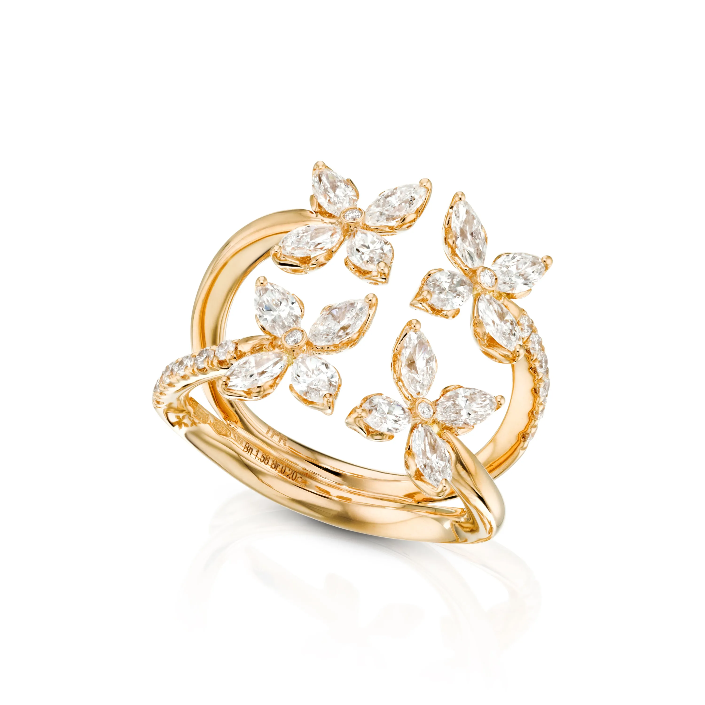Marquise Diamond Flower Ring