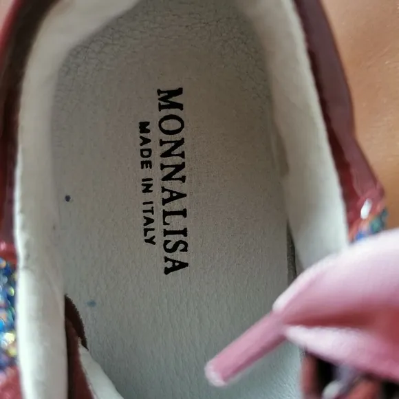 Monnalisa Girls sneakers with glitter details size 27 (10 US)