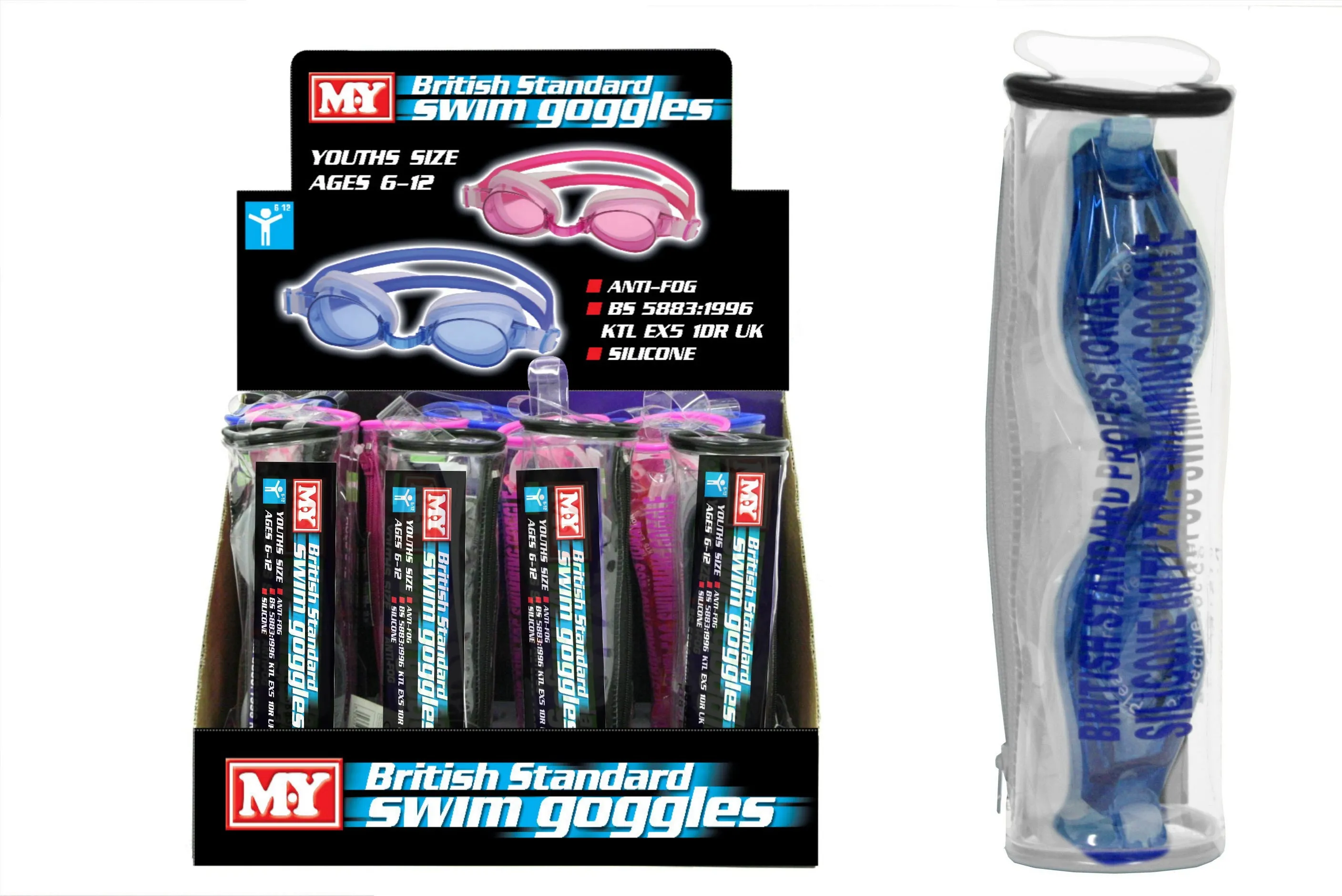 M.Y British Standard Swimming Goggles Age 6-12