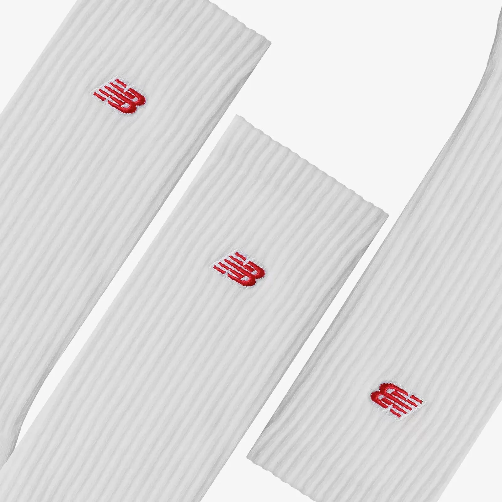 NB Patch Logo Crew Socks (3 Pairs) - White