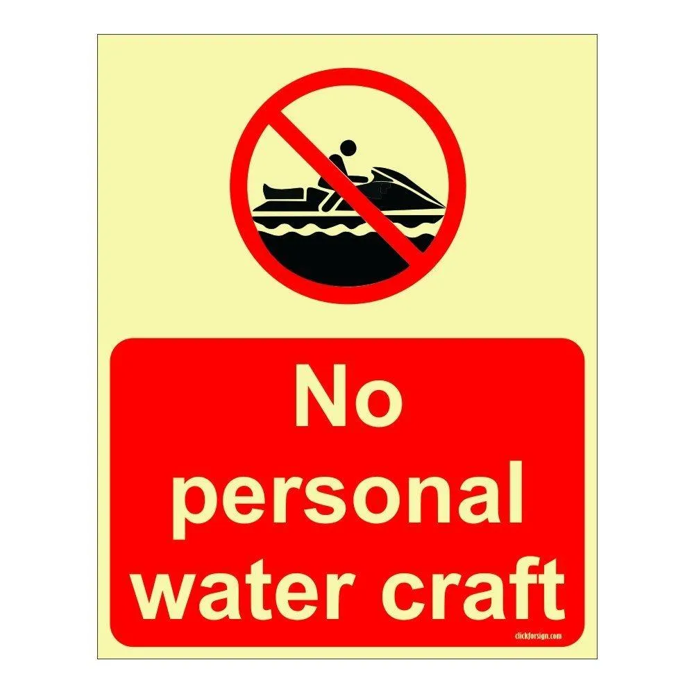 No Personal water craft Aqua Safety Sign Board