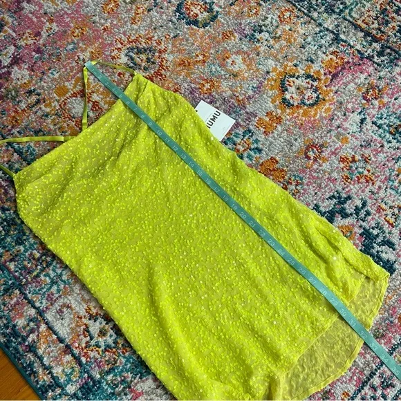 NWT Show Me Your Mumu Suzanna Slip Dress in Lime Sequins Size S Mini Sleeveless