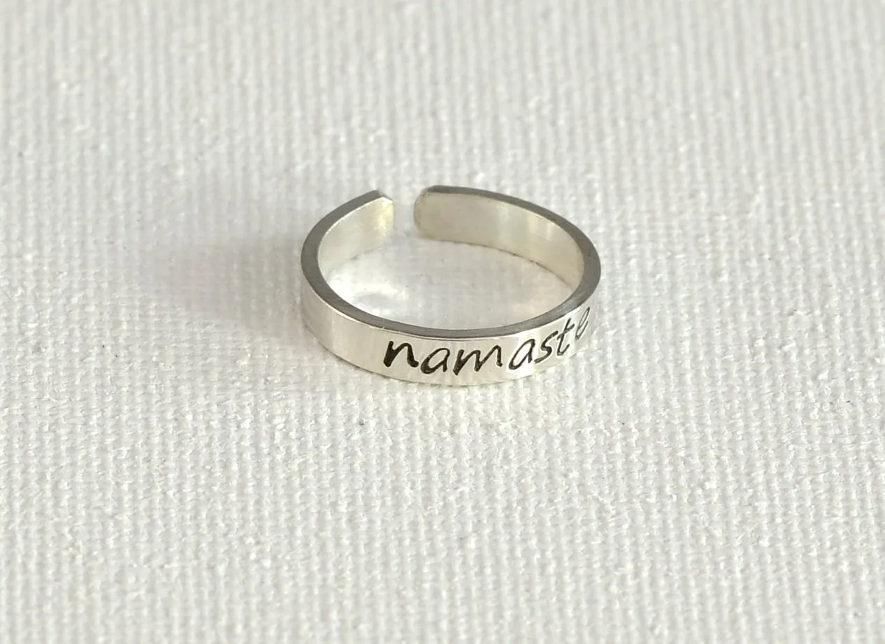OM Toe Ring in Sterling Silver