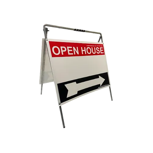 Open House Sign Metal A-Frame Kit - 5-Pack - Red/White/Black