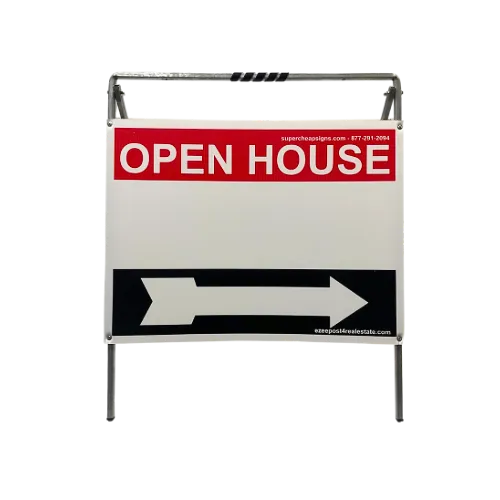 Open House Sign Metal A-Frame Kit - 5-Pack - Red/White/Black