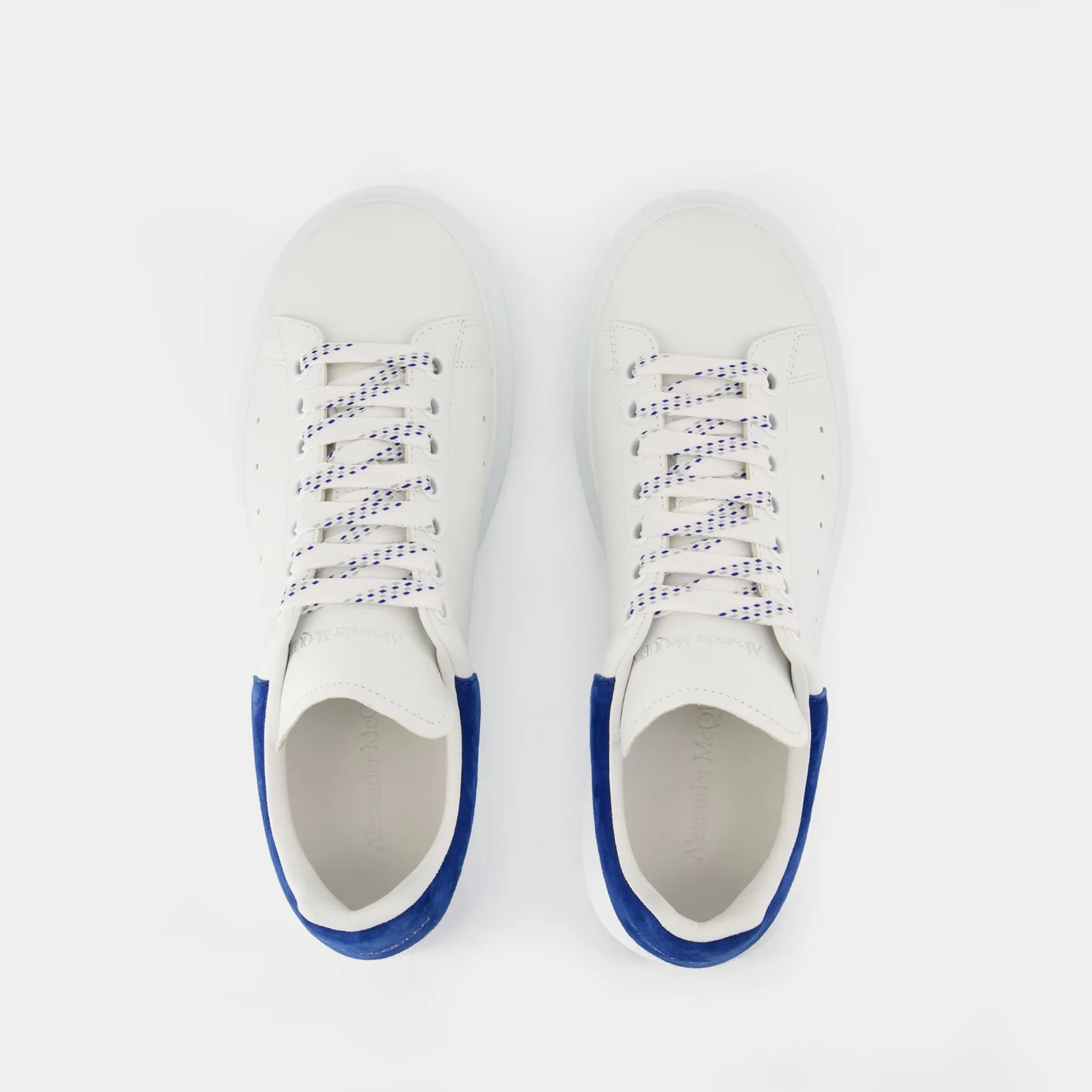 Oversize Sneakers - Alexander McQueen - Leather - White/Blue