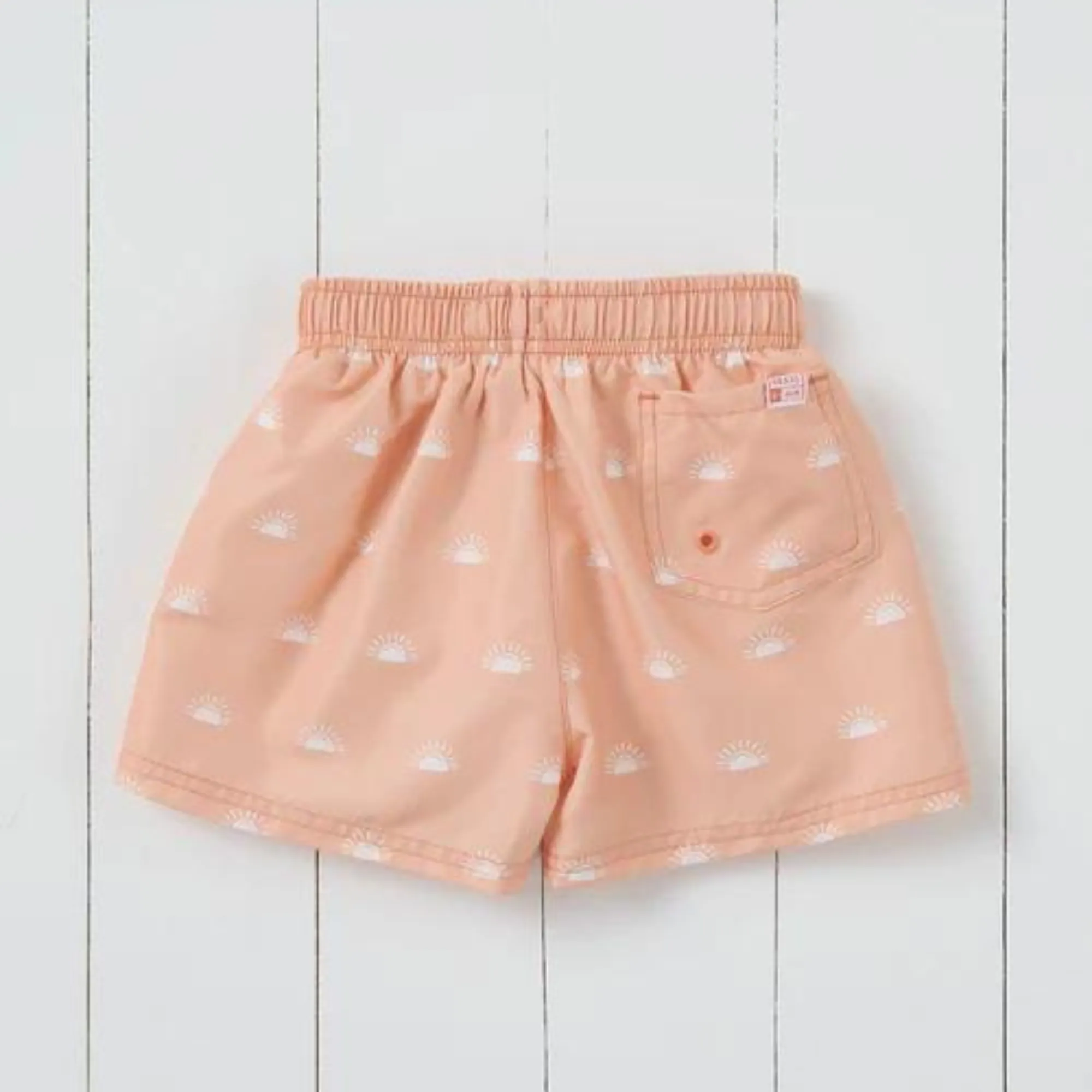 Peach Woven Printed Swim Shorts
