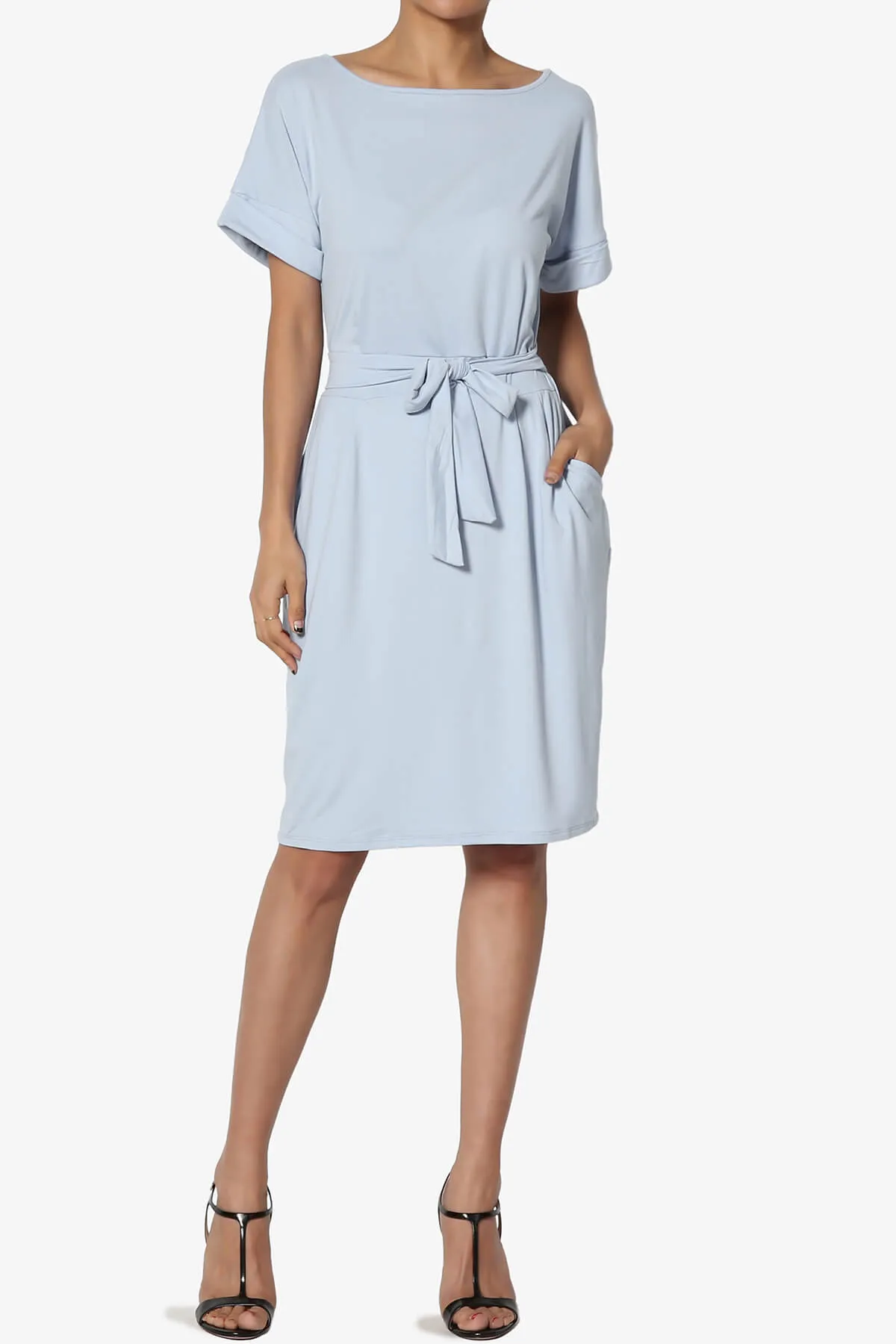 Pennie Tie Waist DTY Jersey Dress PLUS