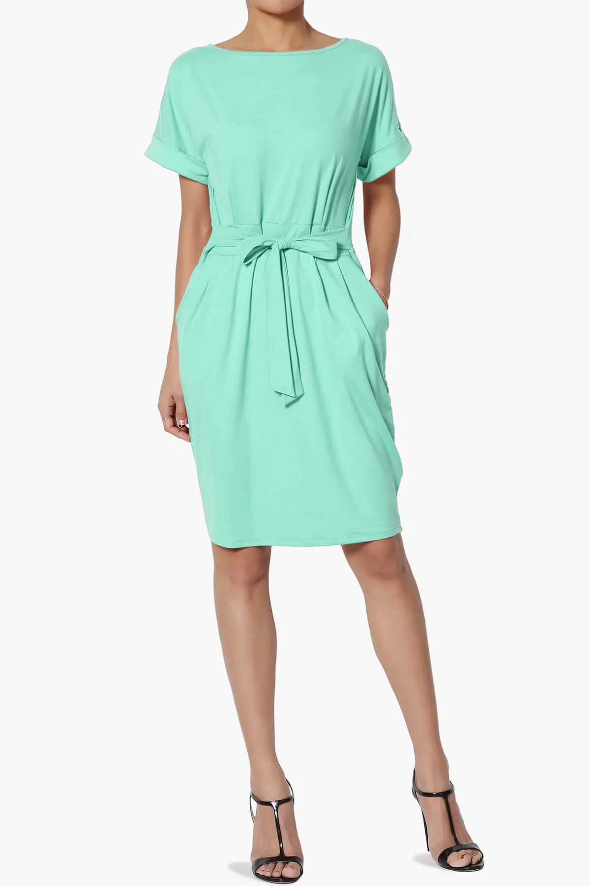 Pennie Tie Waist DTY Jersey Dress PLUS