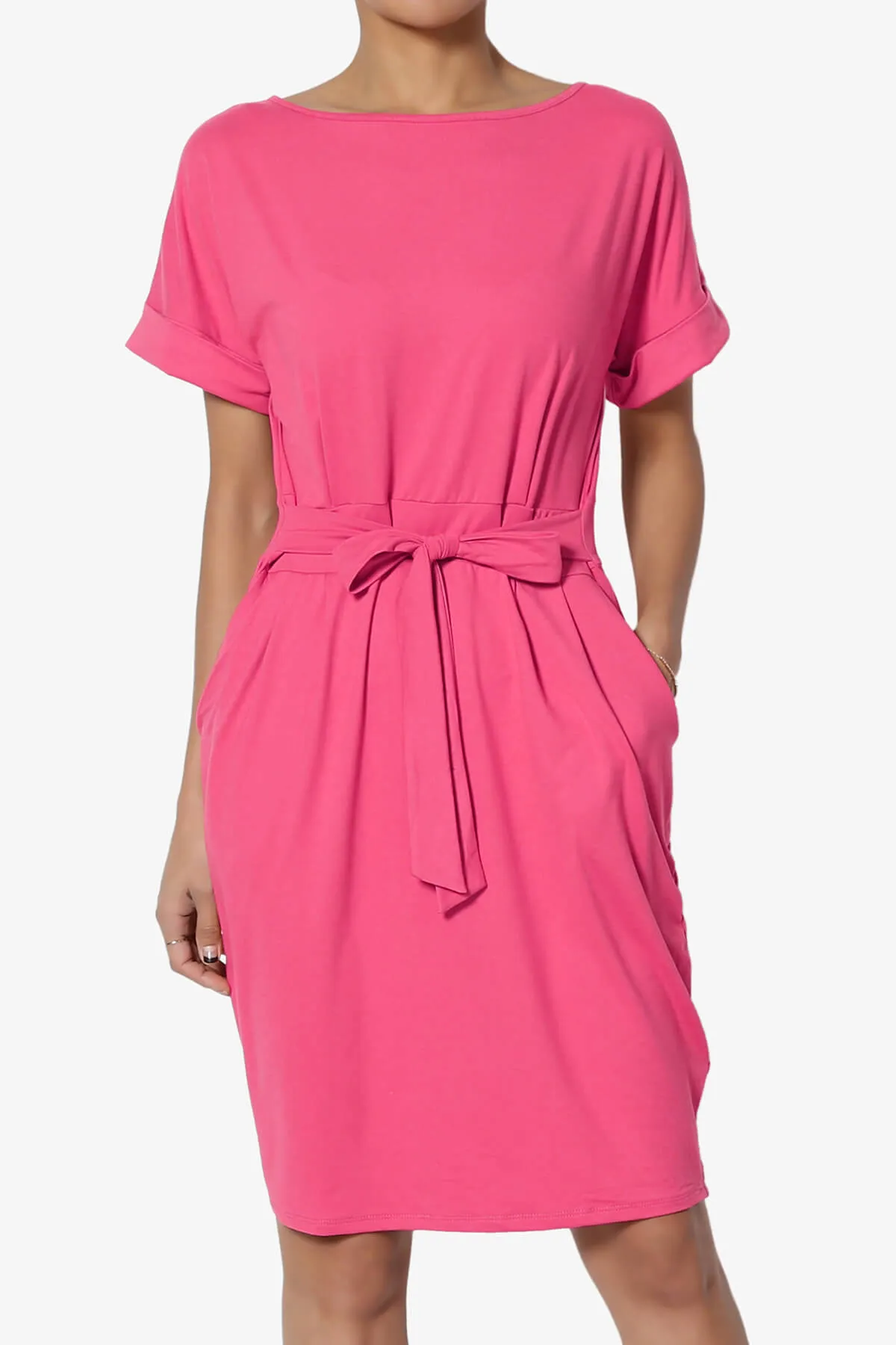 Pennie Tie Waist DTY Jersey Dress PLUS
