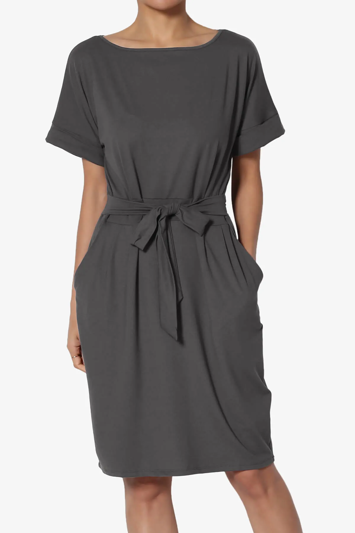 Pennie Tie Waist DTY Jersey Dress PLUS