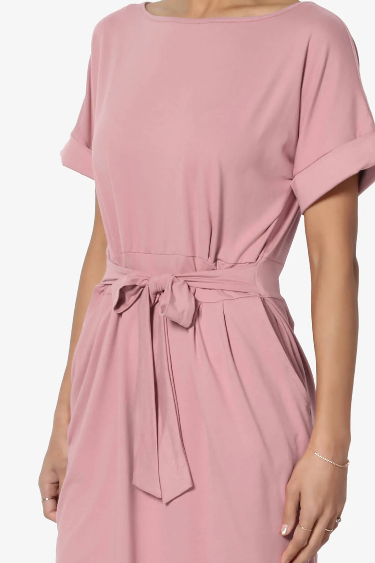Pennie Tie Waist DTY Jersey Dress PLUS