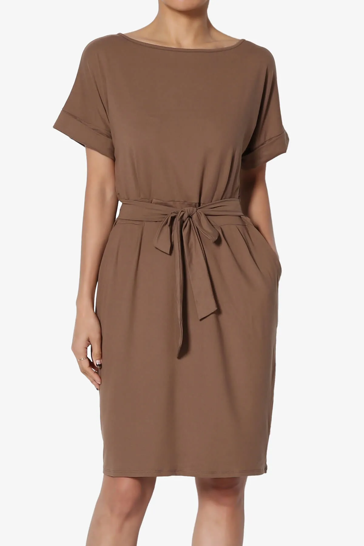 Pennie Tie Waist DTY Jersey Dress PLUS