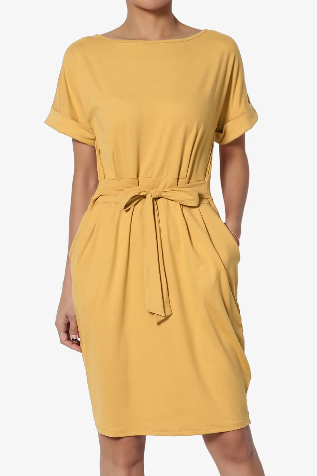 Pennie Tie Waist DTY Jersey Dress PLUS
